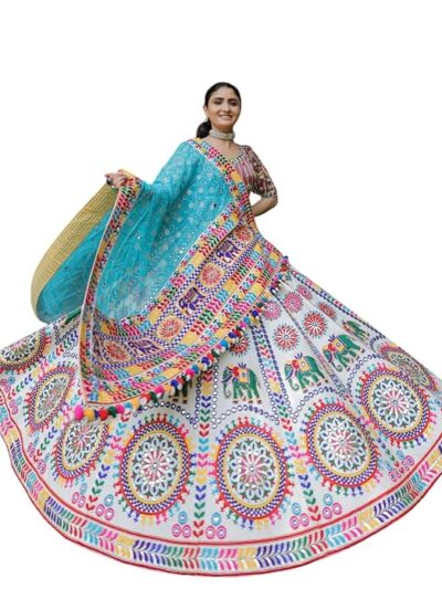 Trending Designeer Muslin Cotton Lehenga Choli Print with Foil Work With Unstitched Blouse Patola Pr