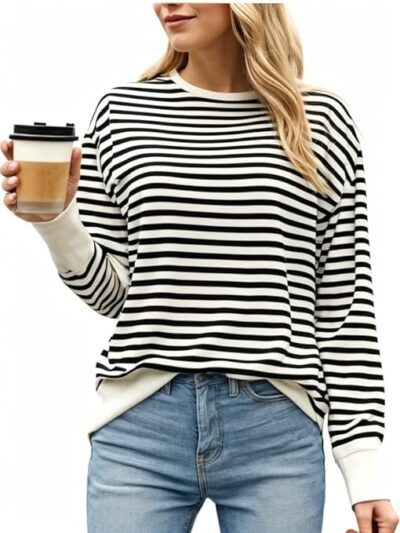 Women Striped T-Shirt || T-Shirt for Women || Full Sleeve T Shirt