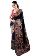 Women's Kanjivaram Pure Soft Silk Saree With Blouse Piece (Black)