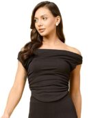 Lite Cotton Stretchable Draped Crop Top