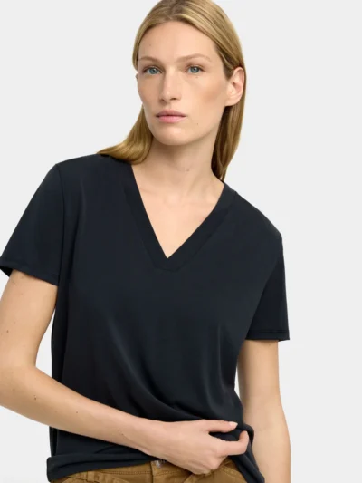 Soft Modal V-Neck T-Shirt – Anthracite