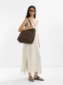 Contrasting Stripe Drawstring Maxi Dress