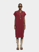 Blue Crinkled Shirt Midi Dress