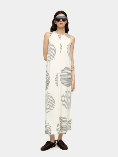 Printed Sleeveless Side-Slit Maxi Dress
