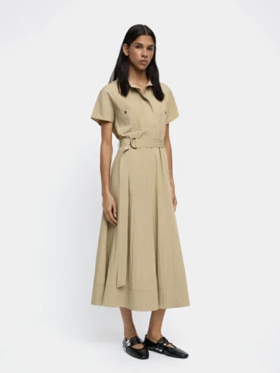 Lyocell Pocket-Slit Maxi Dress – Khaki