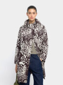 Polka-Dot Water-Repellent Parka – Brown