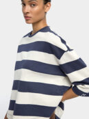 100% Cotton Striped 3/4 Sleeve T-Shirt – Grey