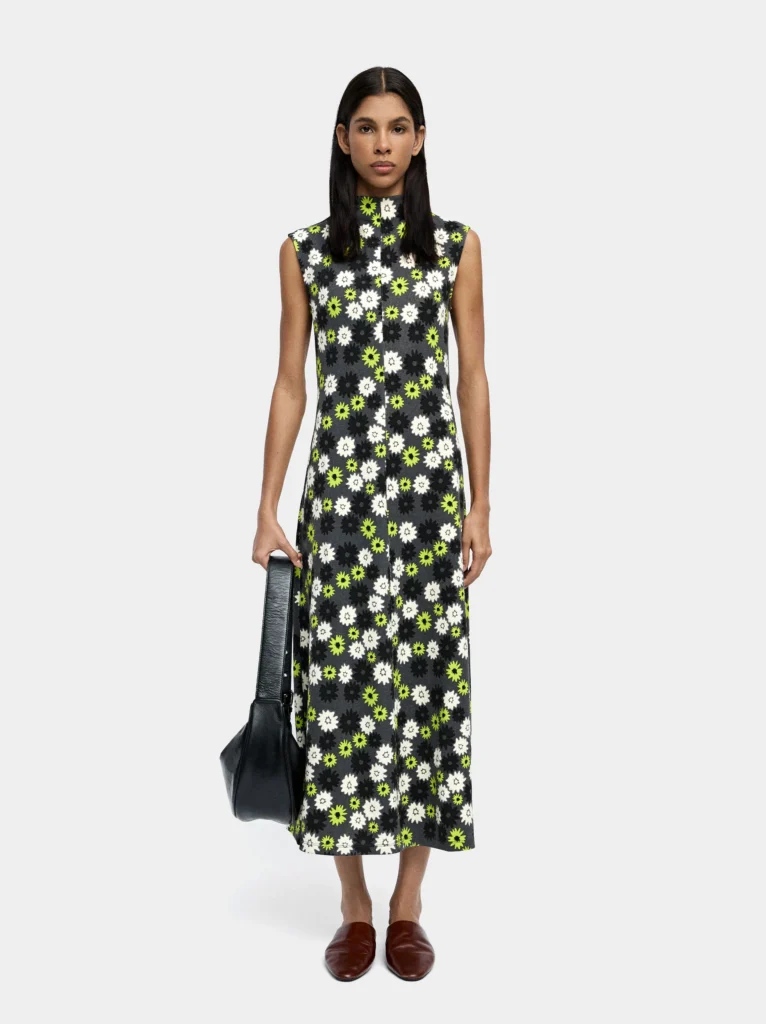 Lapel Shirt Midi Dress with Pockets
