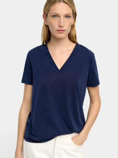Soft Modal V-Neck T-Shirt – Navy