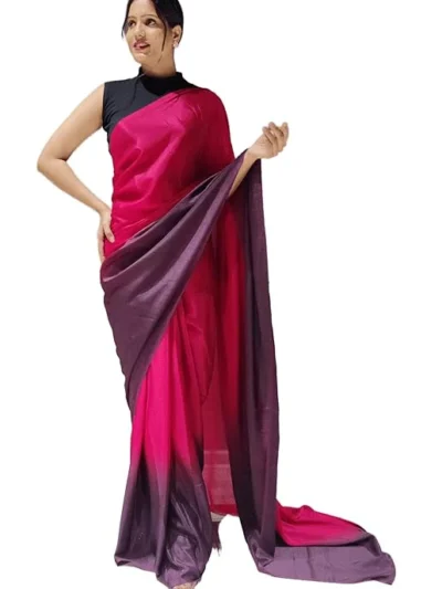 Women's Woven Synthetic Saree With Blouse Piece