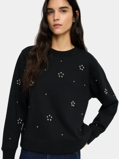 Sphere-Appliqué Cotton Sweatshirt – Black