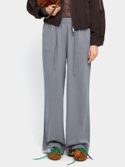 Fluid Trousers with Adjustable Cord – Grey