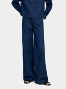 Wide-Leg Cotton Denim Trousers – Blue