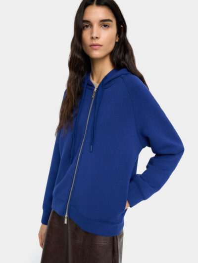Zip-Front Hooded Sweatshirt – Blue