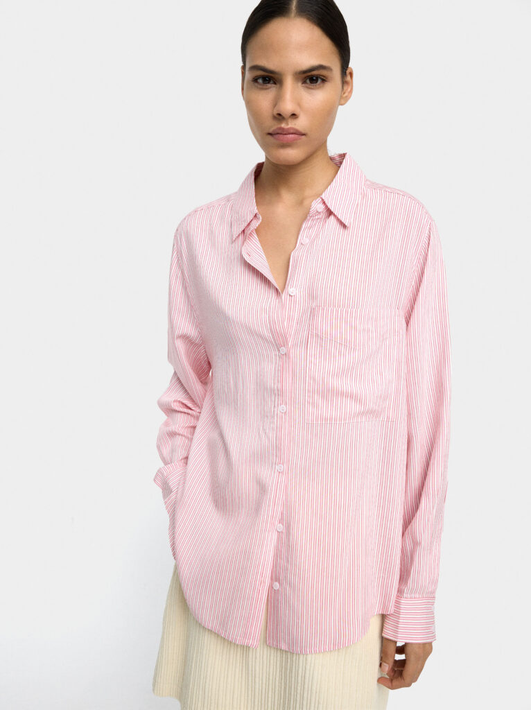 Pinstripe Pocket Shirt – Pink