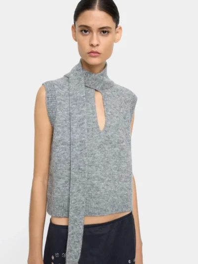 Elongated Strap Ribbed Knit Vest