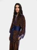 Buckled Short-Sleeve Poncho – Navy