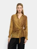 Printed Circle Wrap Shirt – Yellow