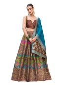 PURVAJA Women's Kanjiwaram Semi-Stitched Lehenga choli