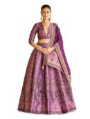 PURVAJA Women's Kanjiwaram Semi-Stitched Lehenga choli