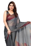 Women's Stylish Ethnic Chiffon Chintz Motif Border Pallu Printed Saree with Blouse Piece