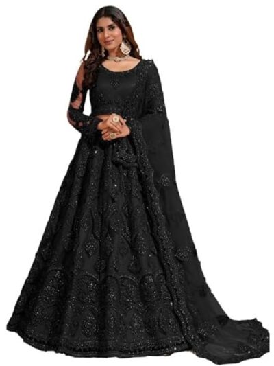 ZAALIMA FASHION Women's Semi Stitched satin blend Lehenga Choli with Embroidered Pattern Unstitc
