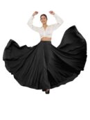 SALEPUSH Women's American Crepe Blooming Flared Long Stitched A-line Flare Readymade Skirt Lehen