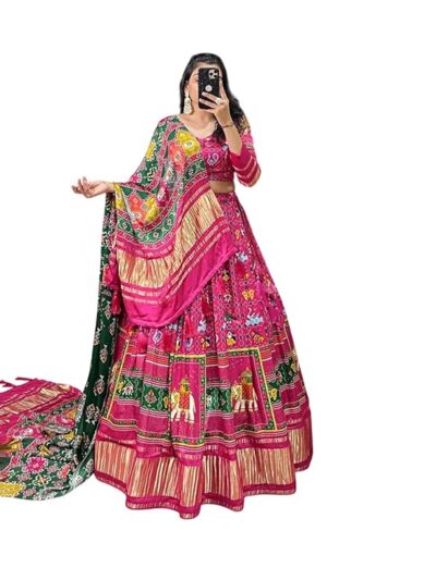 Women's Navratri Collection Lehenga Choli Dola Silk With Gaji Silk Dupatta