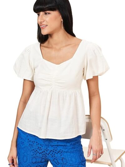 Honey by Pantaloons Women's Solid Slim Fit Top