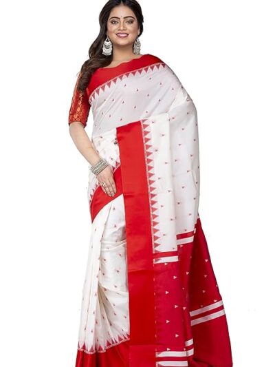Handloom Handblock Printed Tussar Saree