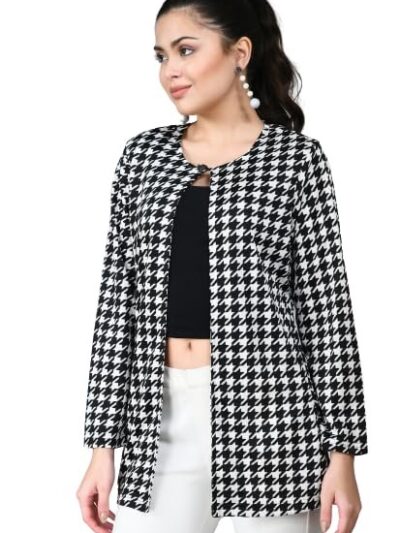 Women Longline Full Sleeve White, Black Shrug