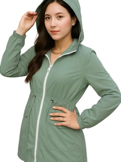 Women Jacket || Women Sweatshirt Style Jacket for Winter Wear(Green)