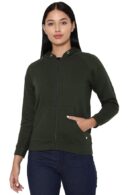 Women's Synthetic Hooded Neck Sweatshirt | Long Sleeves Regular Fit Zipper