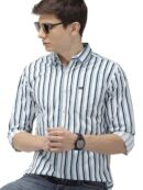Men's Cotton Slim Fit Checkered Full Sleeves Spread Collar Casual Shirt