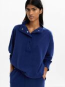 Sweatshirt with Buttons Soft Touch – Blue