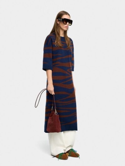Jacquard Knit Midi Dress – Multi