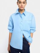 Blue Long-Sleeve Shirt in 100 Percent Cotton