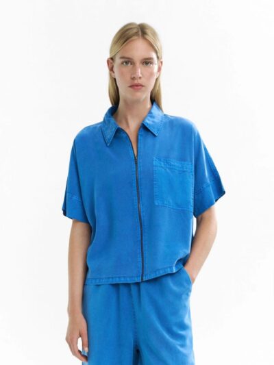 Utility Shirt with Zip and Pocket Detail