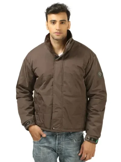 NU9 Men's Brown Polyester Jacket